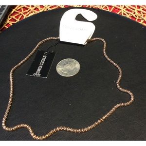 NWT SteelTime Rope Chain - rose tone (C607)